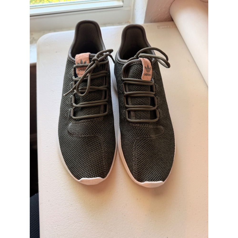 Adidas Tubular Shadow Olive Green Pink Sneakers Size 9 BB8869 Athleisure Sporty